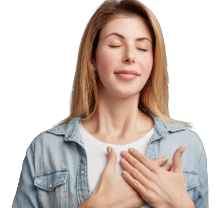 Persona haciendo ejercicio de respiracion